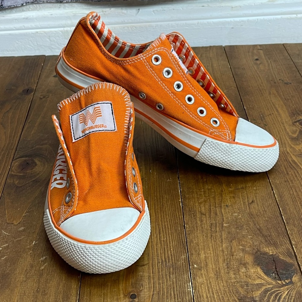 Whataburger orange sneakers kids big kid size 4
